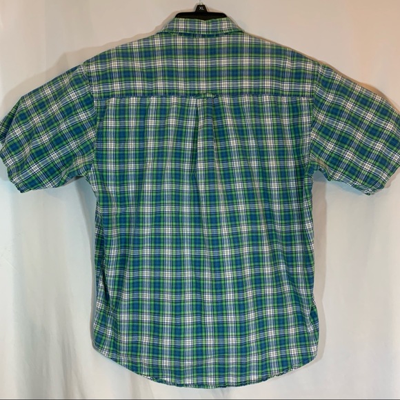 Pendleton men’s short sleeve button up shirt blue green plaid size m - Picture 4 of 5